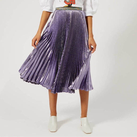 CHRISTOPHER KANE pleated skirt plisse purple midi holidays party - Picture 5 of 7